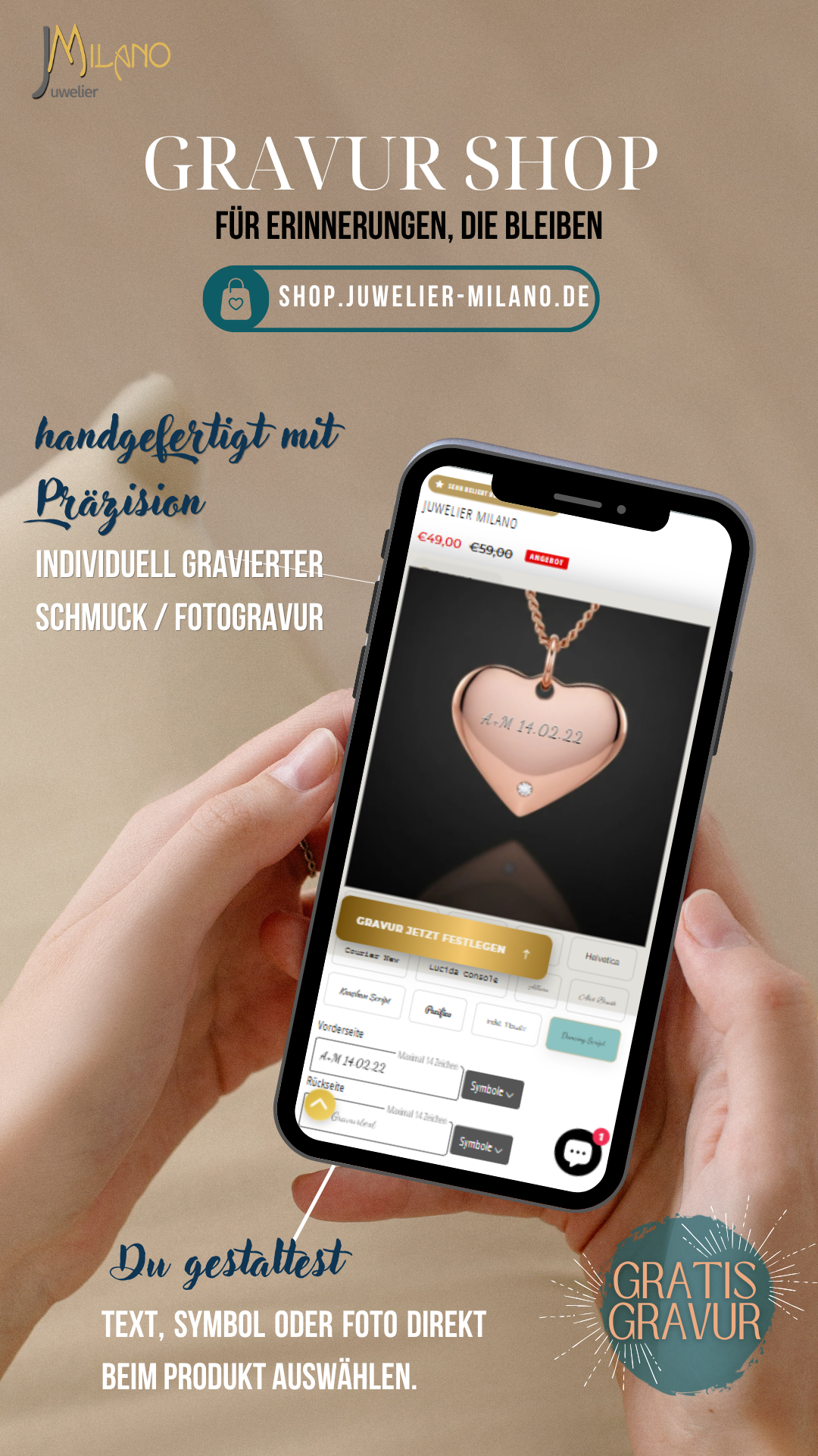 Juwelier Milano Online Shop – Gravuren, Trauringe & Schmuck